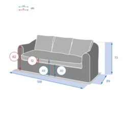 Canapé 3 Places Moorea Hespéride Terre Ombre -Terra Patio Soldes Boutique canape 3 places moorea hesperide terre ombre 2