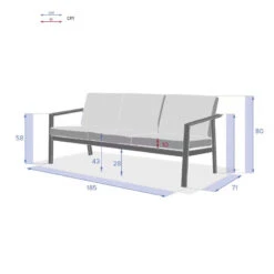 Canapé 3 Places Pavane Graphite Hespéride -Terra Patio Soldes Boutique canape 3 places pavane graphite hesperide 1 5