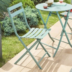 Chaise Métal Pliante Greensboro Vert Jade Hespéride -Terra Patio Soldes Boutique chaise metal pliante greensboro vert jade hesperide 1 1