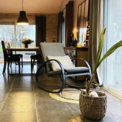 Fauteuil à Bascule Nevada Noir Graphite Hespéride -Terra Patio Soldes Boutique fauteuil a bascule nevada noir graphite hesperide 5