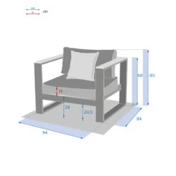 Fauteuil De Salon Emperia Graphite Hespéride -Terra Patio Soldes Boutique fauteuil de salon emperia graphite hesperide 3