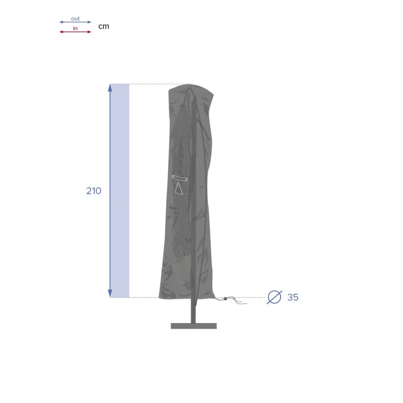 Housse Parasol Décentré Hespéride Petit Modèle Taille S 2 Housse Parasol Décentré Hespéride Petit Modèle Taille S – Image 2