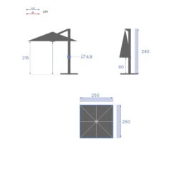 Parasol Décentré Carré Manoa Grenade Hespéride 8 Parasol Décentré Carré Manoa Grenade Hespéride -Terra Patio Soldes Boutique parasol decentre carre manoa grenade hesperide 3