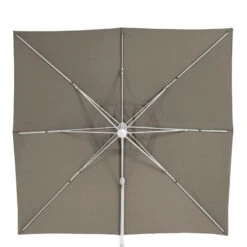 Parasol Décentré Eléa Inclinable Carré Oléfine Noisette/blanc Hespéride -Terra Patio Soldes Boutique parasol decentre elea inclinable carre olefine noisetteblanc hesperide 2