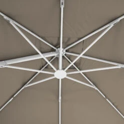 Parasol Décentré Eléa Inclinable Carré Oléfine Noisette/blanc Hespéride -Terra Patio Soldes Boutique parasol decentre elea inclinable carre olefine noisetteblanc hesperide 5