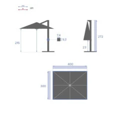 Parasol Décentré Eléa Rectangulaire Toile Sunbrella® Anthracite Hespéride -Terra Patio Soldes Boutique parasol decentre elea rectangulaire sunbrella anthracite hesperide 3