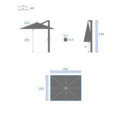 Parasol Déporté Rectangulaire Soly Honey Et Noisette Hespéride -Terra Patio Soldes Boutique parasol deporte rectangulaire soly honey noisette hesperide 6