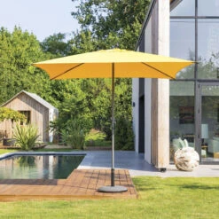 Parasol Droit Carré 2,5x2,5m Soya Jaune Moutarde Hespéride