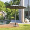 Parasol Droit Rond 2,7m Soya Ardoise Hespéride -Terra Patio Soldes Boutique parasol droit rond 27m soya ardoise hesperide