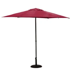 Parasol Droit Rond 2,7m Soya Bordeaux Hespéride -Terra Patio Soldes Boutique parasol droit rond 27m soya bordeaux hesperide 1