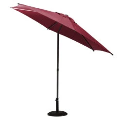 Parasol Droit Rond 2,7m Soya Bordeaux Hespéride -Terra Patio Soldes Boutique parasol droit rond 27m soya bordeaux hesperide 2