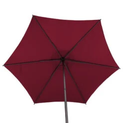 Parasol Droit Rond 2,7m Soya Bordeaux Hespéride -Terra Patio Soldes Boutique parasol droit rond 27m soya bordeaux hesperide 4