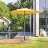 Parasol Droit Rond 2,7m Soya Jaune Moutarde Hespéride 11 Parasol Droit Rond 2,7m Soya Jaune Moutarde Hespéride -Terra Patio Soldes Boutique parasol droit rond 27m soya jaune moutarde hesperide
