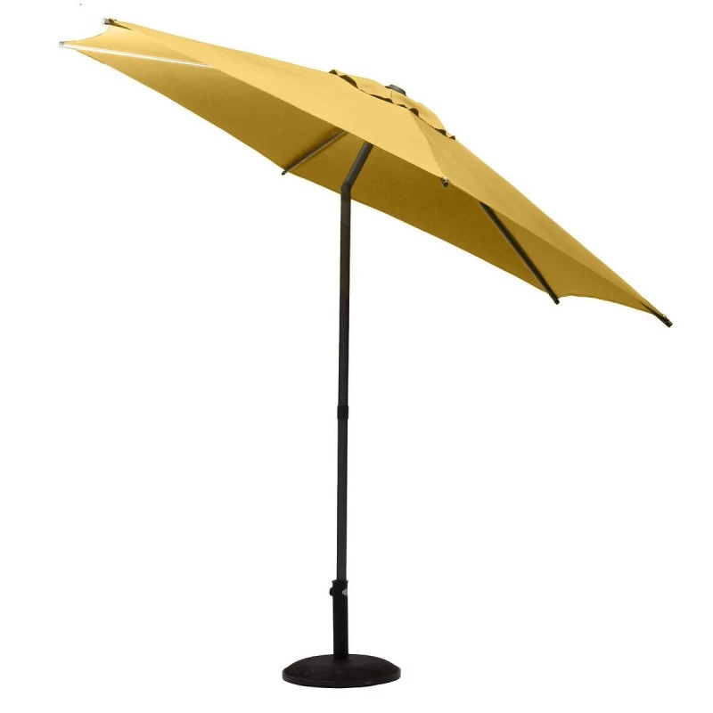 Parasol Droit Rond 2,7m Soya Jaune Moutarde Hespéride 3 Parasol Droit Rond 2,7m Soya Jaune Moutarde Hespéride – Image 3