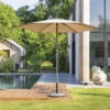 Parasol Droit Rond 2,7m Soya Taupe Hespéride 10 Parasol Droit Rond 2,7m Soya Taupe Hespéride -Terra Patio Soldes Boutique parasol droit rond 27m soya taupe hesperide