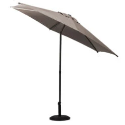 Parasol Droit Rond 2,7m Soya Taupe Hespéride -Terra Patio Soldes Boutique parasol droit rond 27m soya taupe hesperide 2