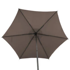Parasol Droit Rond 2,7m Soya Taupe Hespéride -Terra Patio Soldes Boutique parasol droit rond 27m soya taupe hesperide 4