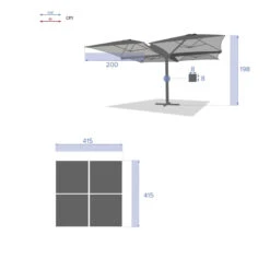 Parasol Setiri 16 M² Ardoise Hespéride -Terra Patio Soldes Boutique parasol setiri 16 m ardoise hesperide 3