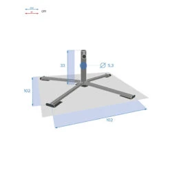 Pied De Parasol Pliant Grand Modèle Anthracite Hespéride -Terra Patio Soldes Boutique pied de parasol pliant grand modele anthracite hesperide 4