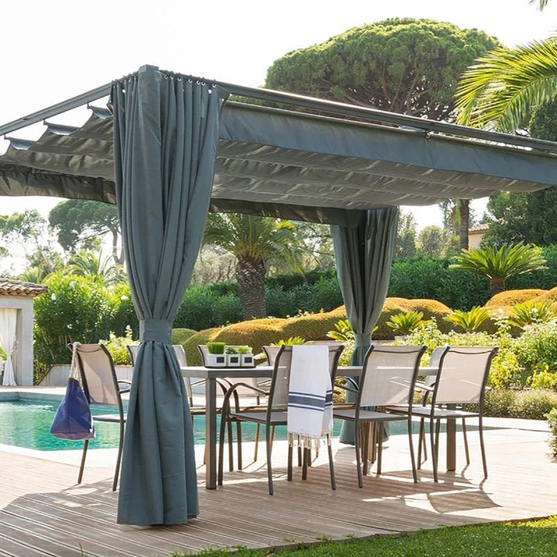 Rideaux Ardoises Pour Tonnelle Rectangulaire Palmeira Hespéride 3 Rideaux Ardoises Pour Tonnelle Rectangulaire Palmeira Hespéride – Image 3