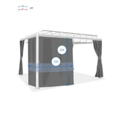 Rideaux Opaques Pour Tonnelle Belize 3,8x3m Hespéride -Terra Patio Soldes Boutique rideaux opaques pour tonnelle belize 38x3m hesperide 3