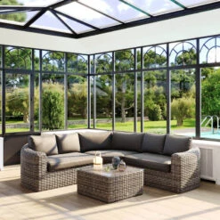 Salon Angle Moorea 5 Places Terre D'ombre Hespéride -Terra Patio Soldes Boutique salon angle moorea 5 places terre d ombre hesperide 1 2