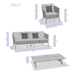 Salon De Jardin 5 Places Embruns Praline / Noisette Hespéride -Terra Patio Soldes Boutique salon de jardin 5 places embruns praline noisette hesperide 1 2