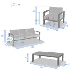 Salon De Jardin 5 Places Jauca Noisette / Gris Boisé Hespéride -Terra Patio Soldes Boutique salon de jardin 5 places jauca noisette gris boise hesperide 1 3