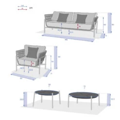 Salon De Jardin 5 Places Rubby Graphite Hespéride -Terra Patio Soldes Boutique salon de jardin rubby graphite premium hesperide 3