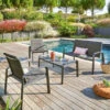 Salon De Jardin 4 Places Elyn Anthracite / Graphite Hespéride -Terra Patio Soldes Boutique salon jardin places elyn anthracite graphite hesperide