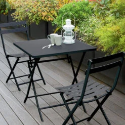 Table Carrée Pliante Greensboro 2p Graphite Hespéride -Terra Patio Soldes Boutique table carree greensboro graphite 2