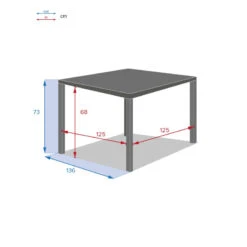 Table Carrée Fixe Piazza 8 P. Graphite Hespéride -Terra Patio Soldes Boutique table fixe carree piazza coloris noir graphite hesperide 3