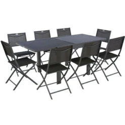 Table Rectangulaire Extensible Piazza 8 P. Graphite Hespéride 12 Table Rectangulaire Extensible Piazza 8 P. Graphite Hespéride -Terra Patio Soldes Boutique table rectangulaire extensible piazza 8 personnes graphite hesperide 4