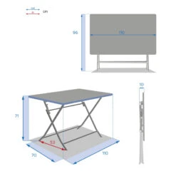 Table Rectangulaire Pliante Greensboro 4p Graphite Hespéride -Terra Patio Soldes Boutique table rectangulaire greensboro 110x70cm graphite hesperide 5
