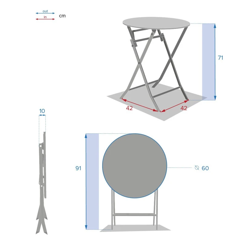 Table Ronde Pliante Greensboro 2p Jade Hespéride 4 Table Ronde Pliante Greensboro 2p Jade Hespéride – Image 4