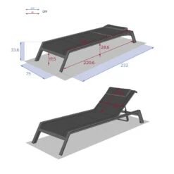 Transat Allure Hespéride Poivre/graphite -Terra Patio Soldes Boutique transat allure hesperide poivre graphite 3