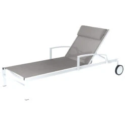 Transat Ocala Inclinable Noisette/blanc Hespéride -Terra Patio Soldes Boutique transat ocala inclinable noisetteblanc hesperide 2