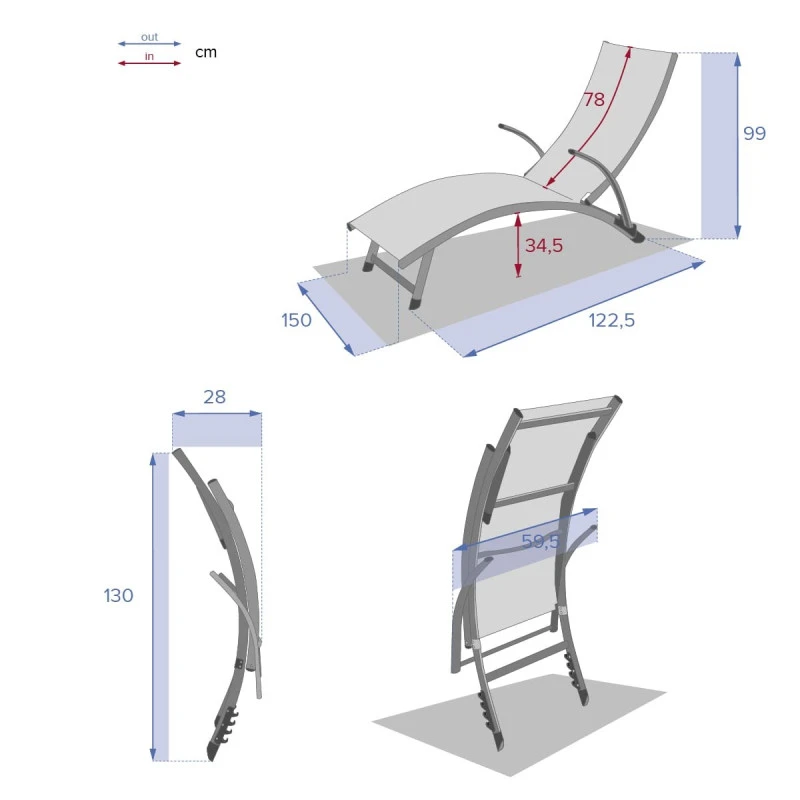 Transat Samba Pliable Bleu Canard/graphite Hespéride 7 Transat Samba Pliable Bleu Canard/graphite Hespéride – Image 7